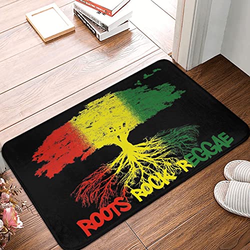 Tapis De Porte Arbre De Style Rasta Reggae Rasta 40X60Cm Paillasson Facile À Nettoyer Tapis Entrée Intérieur Lavable Machine Tapis De Sol Antidérapant pour...
