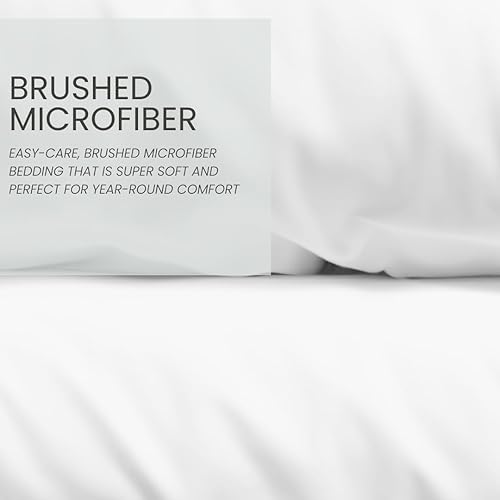 Miniatura 7 de 1888 Mills Juego de sábanas tamaño matrimonial, ropa de cama de 4 piezas, suave y resistente al encogimiento, con bolsillos profundos, juego de