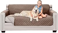 Vista 152 de Sofa Shield - Funda para sofá Loveseat con correa patentada, protector de cojines, funda reversible resistente a manchas y desgarros de perros