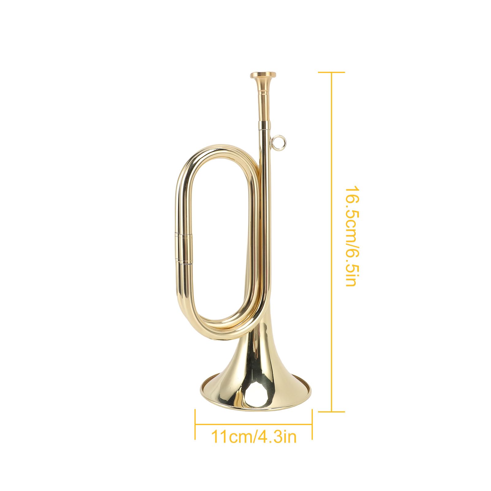 Generic Tromba Professionale in Si Bemolle in Ottone per Spettacoli di Marcia Nelle Scuole Bandistiche con Panno per la Pulizia per Musicisti di Livello