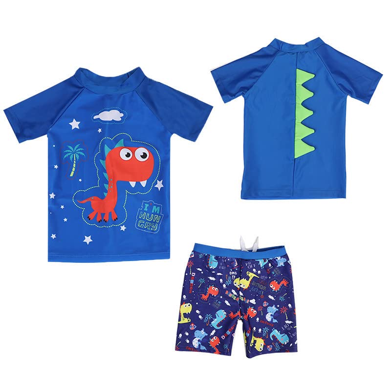 Toddler Boys Swim Set Cute 2t Swimsuit Boy Dinosaur Bathing Suit Short Sleeve 3t Swimming Suits2