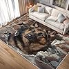 German Shepherd Rugs for Living Room 3x4, Dog Fun Animal