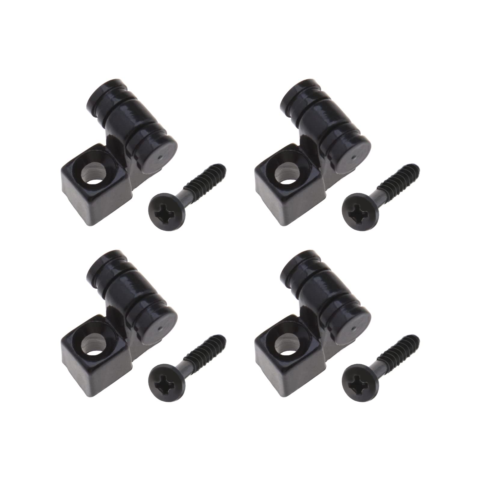 EMSea 4PCS Roller Style Guitar String Trees Retainers for Electric Guitar Bass with Mounting Screws Roller Design Guitar Accessories Replacement Parts Black