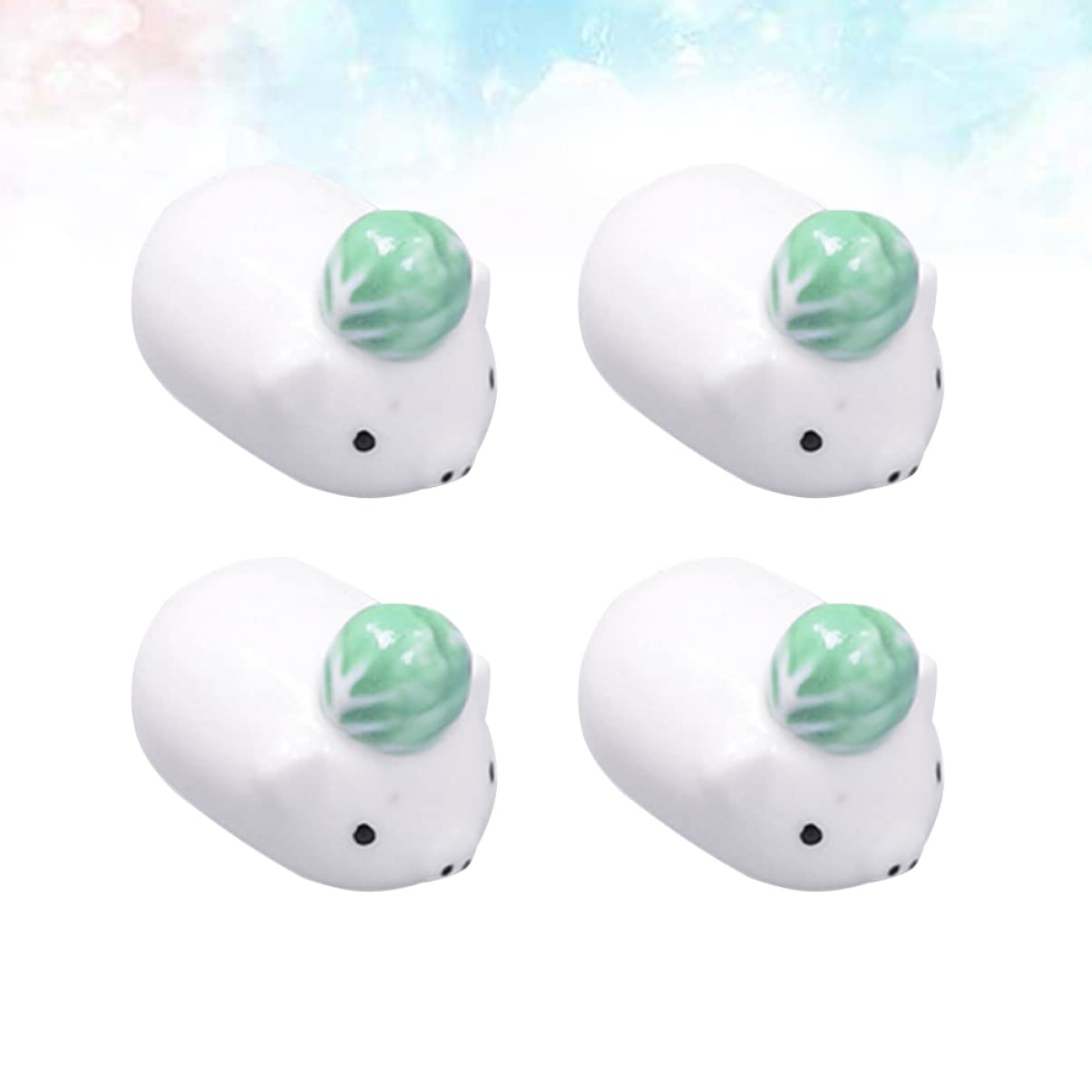 Générique Support de Baguettes 8 pièces Support Blanc Forme Baguettes de ménage + Style Japonais Support Radis Baguettes Conception cuillère Fourchette Verte Cochon Repose-Baguettes en céramique