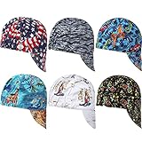 Macarrie 6 Pcs Welding Hat for Men Electric Mesh Inside Welding Cap Flame Resistant Cotton Hat Electrician Gas Station Most Helmet