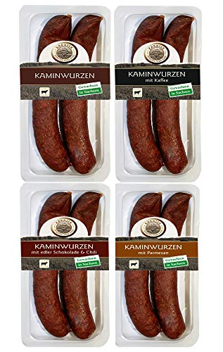 Kaminwurzen Rind 100% | Rindswurst geräuchert mit Pfeffer | Ausgereifte Mettwurst - Salami zum kalt & heiß essen 140 GR – Bild 4
