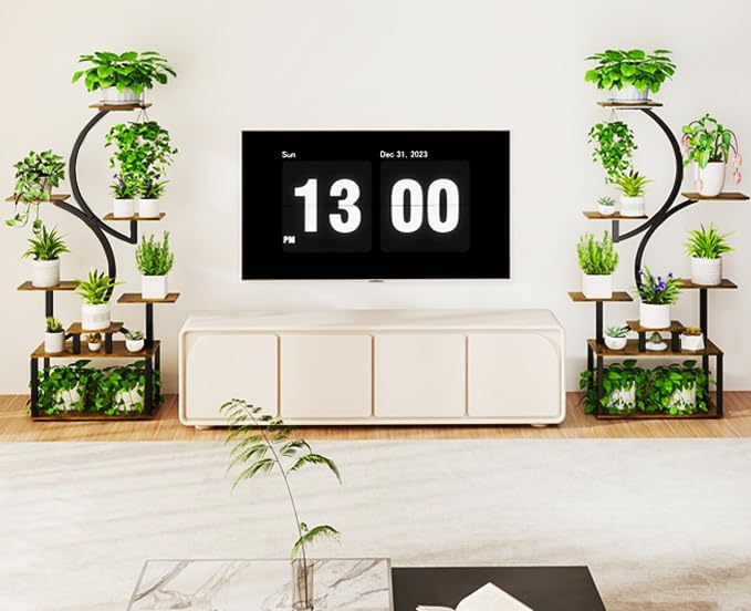 Miniatura 7 de Soporte para plantas de interior con luz de crecimiento, soporte de plantas de interior de 8 niveles de 62 pulgadas para plantas múltiples, soporte