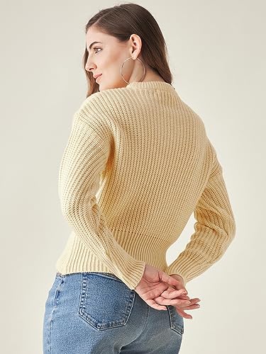 Image of Modeve Solid Round Neck Casual Women Sweater||Winterwear||
