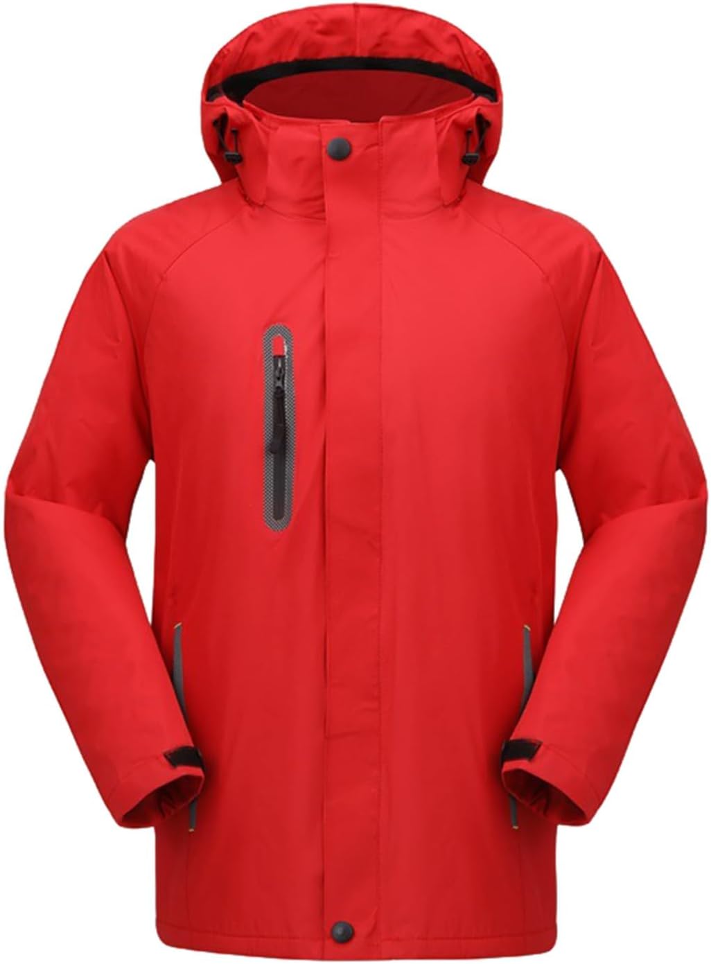 GenericMen's Winter Casual Fleece Lined Waterproof Parka Hooded Raincoats Thermal Outdoor Ski Snow Pocket Windbreaker Jacket Coct