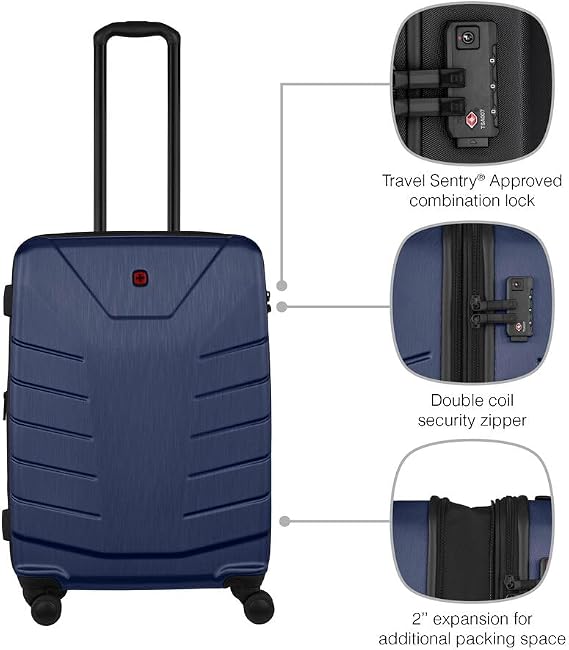 Wenger Pegasus Medium Hard-Shell Suitcase, 66/79 l Expandable, TSA Lock