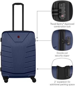 Wenger Pegasus Medium Hard-Shell Suitcase, 66/79 l Expandable, TSA Lock
