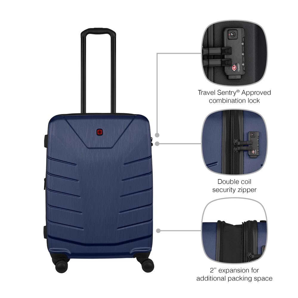WENGER Pegasus Valigia Rigida con 4 Ruote, Trolley, Espandibile, Serratura, Uomo Donna, Viaggi Vacanze