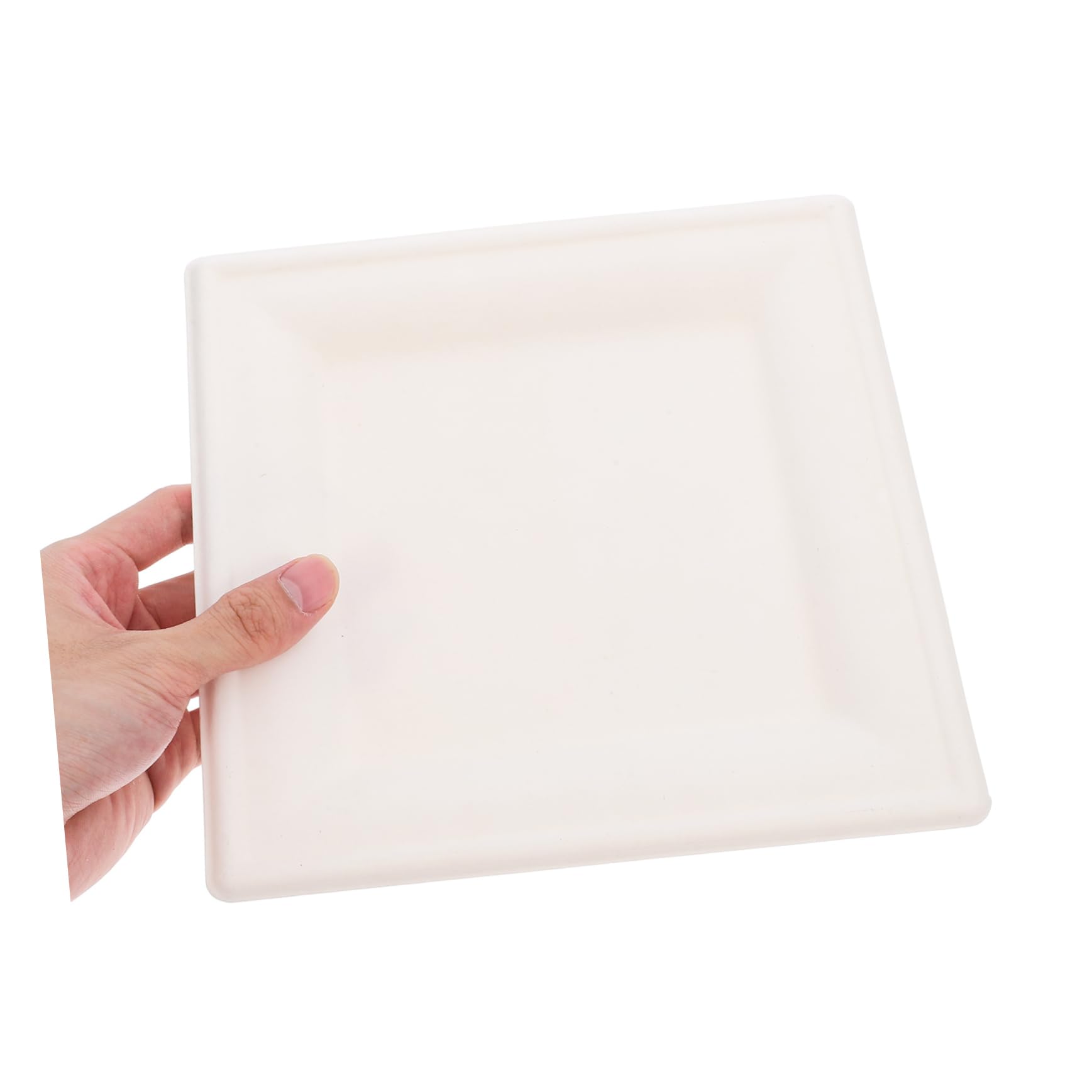 Piatti di Carta Rigidi Quadrati Chiari 8 Pollici, 50 Pezzi | Carta Spessa, Adatti al Microonde, Uso Versatile, Design Elegante per Matrimoni e Occasioni Speciali