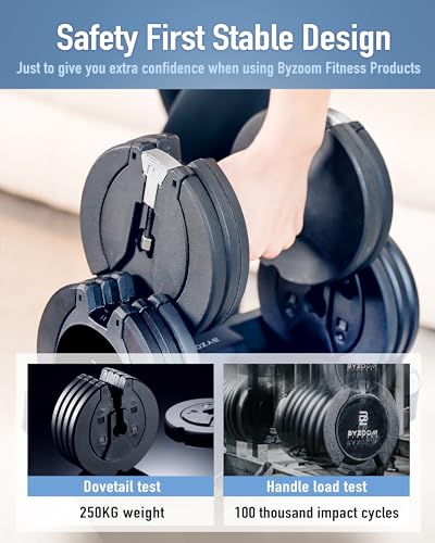 BYZOOM FITNESS Adjustable Dumbbell - 12.5/25lb Single Unit OR Set Of 2 - View #5