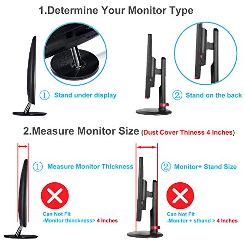 27" 28" 29" Universal Computer Monitor Dust Cover For 27 Inch To 29 Inch Lcd/Led Hd Display, Nonwoven Fabric Dust-Proof, Water Resistant (Size: 28W X 18H X 4D)-Gray #TOP2