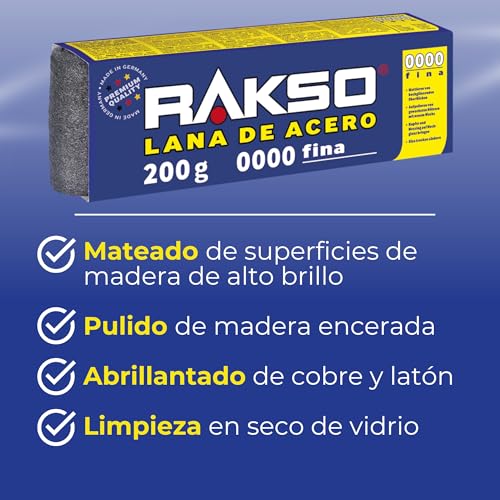 Miniatura 2 de Rakso Lana De Acero Extrafina 0000 - Ideal Para Abrillantar, Pulir Y Limpiar Superficies - Accesorios Para Amoladora