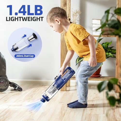 Image of MONOZEL Car Vacuum Cleaner High Power, 18000Pa 2 in 1 Vacuum Cleaner&Air Duster, 130W Brushless Motor Handheld Vacuum Cordless with 7800mAh Battery, LED Light, Multi-Nozzles for Car, Home, Office, Pet