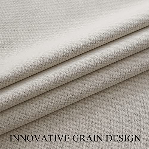 Sanceor Blackout Faux Linen Extra Long Curtain 12ft Length,Grommet Top, Linen Textured 2 Story House Drapery for High Ceiling,Loft,Great Room,Tall Windows(Ivory,1 Panel,52 x 144 Inch) by Sanceor - Image 4