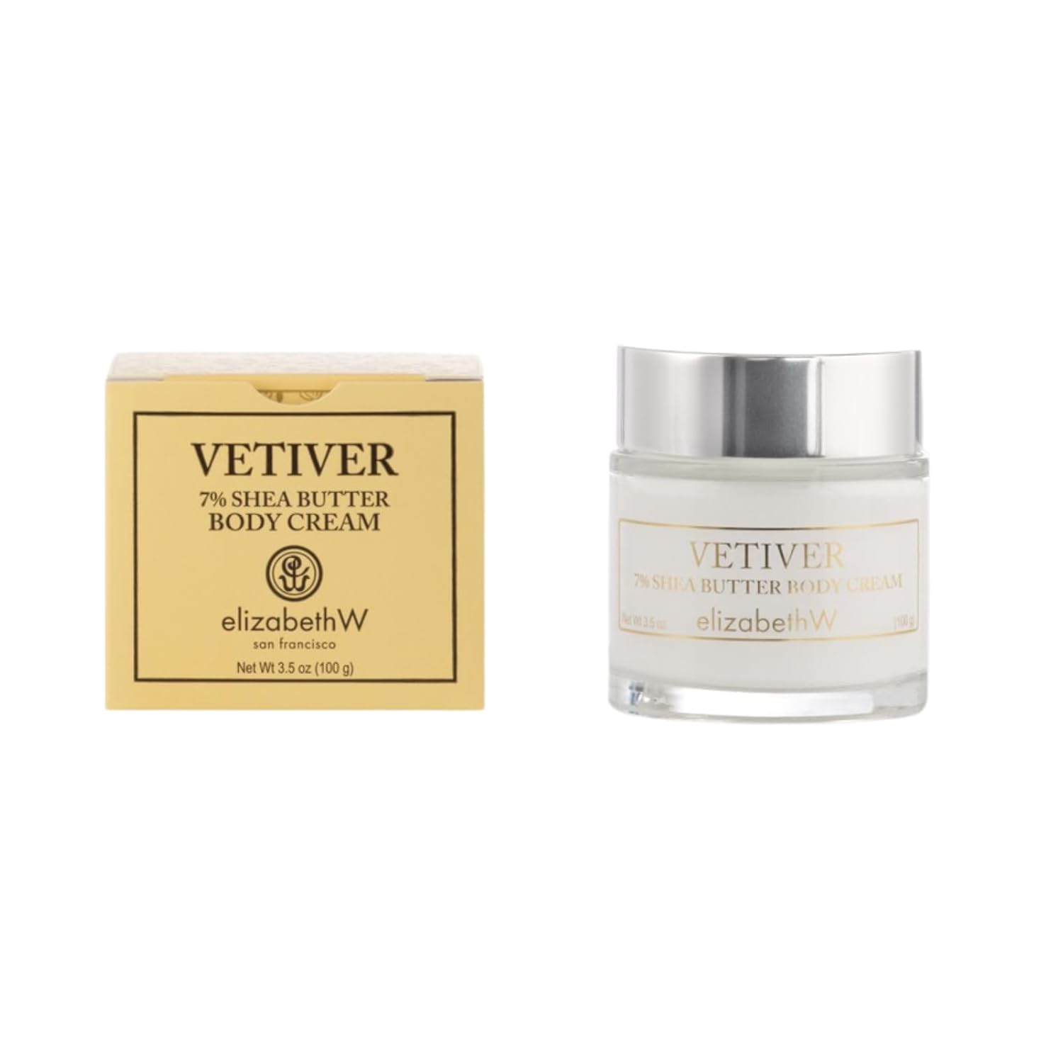 Elizabeth W, Vetiver Body Cream, 3.5 Ounces