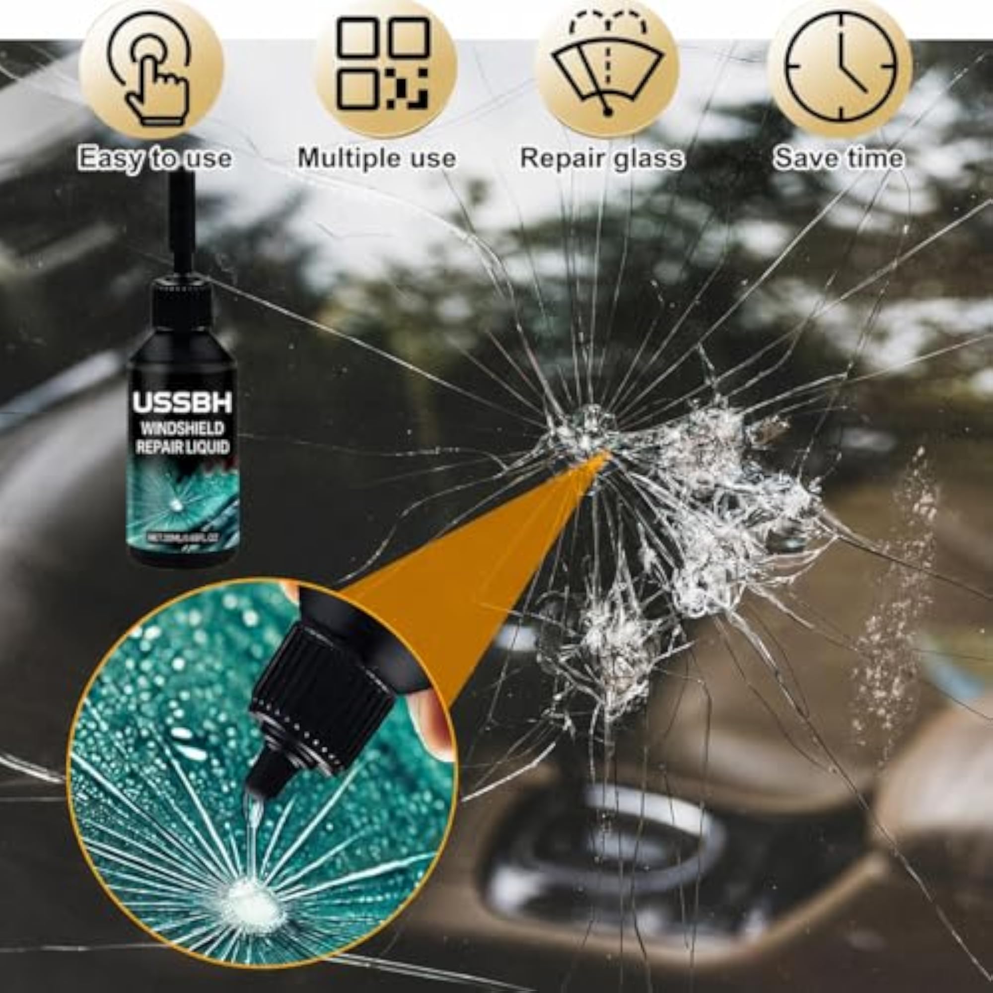 Car Windshield Crack Repair Kit, Quick Fix Tool