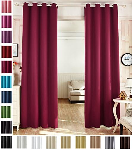WOLTU zasłona nieprzejrzysta, z oczkami, 130 g/m², zaciemniająca zasłona termiczna, nieprzepuszczająca światła, do salonu, pokoju dziecięcego, sypialni, 1 szt135x225 cm Ciemny Fiolet
