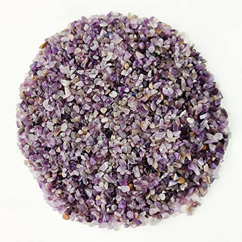 Image of Certified Amethyst Crystal Chips 50 GM with Authenticity Certificate | Natural Purple Quartz Decorative Stone Chips for Pooja Room, Home Decor, Meditation, Crafts, Vastu & Aquarium Decoration