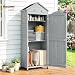 Outsunny Gartenschrank Holz extra hohe Geräteschuppen 85x58x213 cm Grau