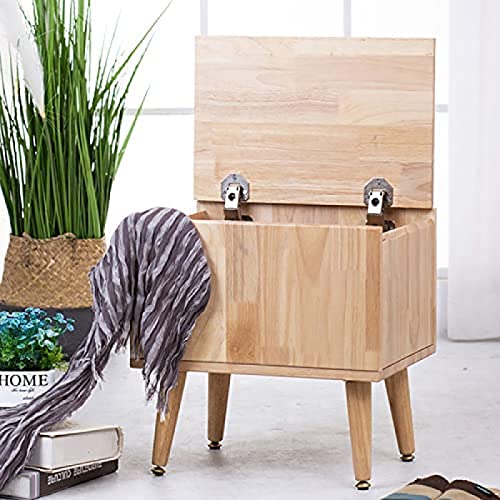 CJGKDJS Panca di Stoccaggio in Legno Massello, Panca di Stoccaggio Rustica Baule di Stoccaggio Della Fattoria, Panca Rettangolare All'Estremità Del Letto Panca Per Scarpe da Ingresso,Giallo,40X30X38Cm