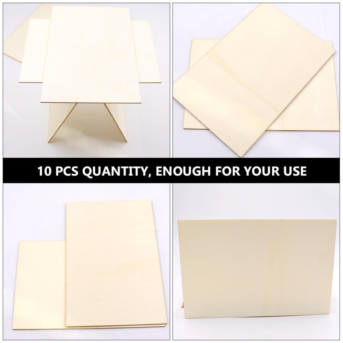 10 Piezas Rodajas de Madera Rectangulares para Bricolaje, 30cm, 2