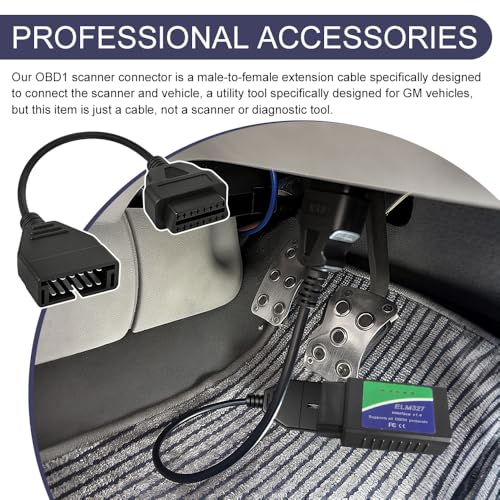 Lxsloet OBD1 Scanner, 12 Pin OBD1 to OBD2 16 Pin Socket Conversion Adapter Cable, Auto Cable Code Reader Diagnostic Extension Tool, Universal Cable Connector Replacement Accessories for Most Cars - Thumbnail 4
