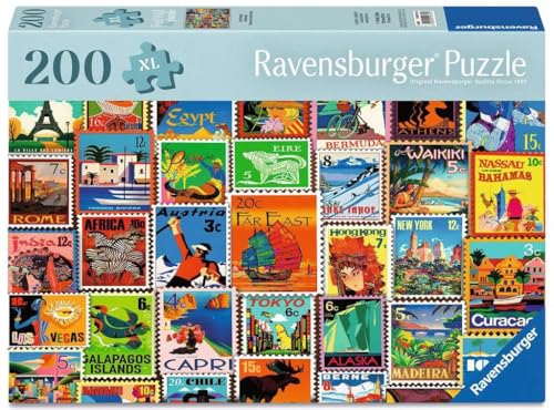 Ravensburger Puzzle 12001371 - francobolli - Puzzle da 200 pezzi per anziani e anziani, con pezzi di puzzle più grandi e pratici, modello di immagine grande e base robusta per puzzle