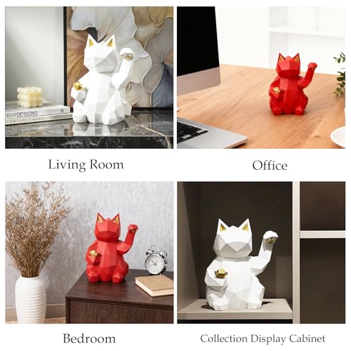 Figura Decorativa Gato de la Suerte Geométrico 4x5x6 miniatura 6