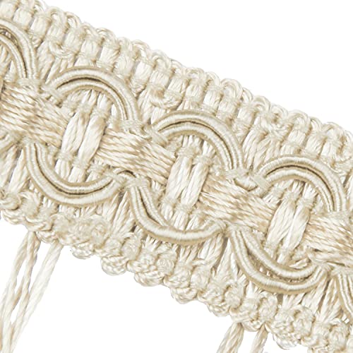 Fenghuangwu 6.5 Yard Handmade Beaded Hanging Tassel Pendant Fringe Trim Fabric Ribbon Trimming, 8Cm/3.15Inch Diameter Hand Knitting Tassel Fringing Trimmings For Decor, Diy… (Gold, Bead Tassel) #TOP1