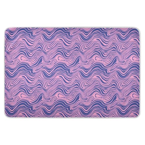 Pink and Blue Wavy Lines Trippy Diaper Mats Water Resistant Underpads Wetting Cover Slip-Resistant Toddler Bedding Products for Kids Bedwetting , 52