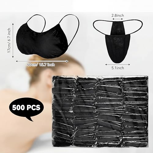 Image of Women Disposable Bras and Panties Set Beauty Bikini Thong Disposable Spa Salon Top Underwear Individually Wrapped