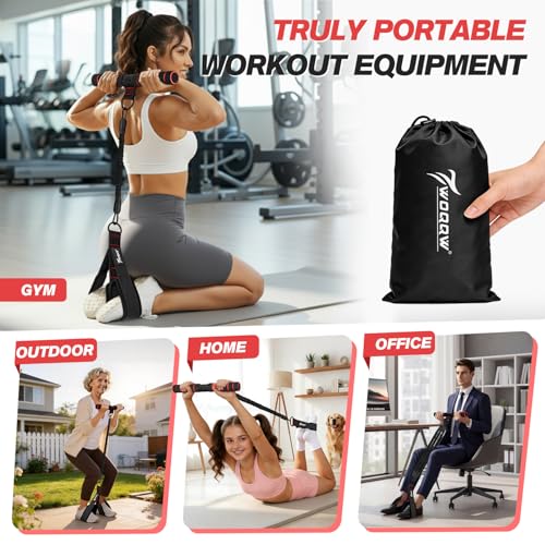 Image of WOQQW Multifunction Pedal Resistance Band with Handle, Upgraded 3 Tube Adjustable Foot Resistance Bands for Core, Arm, Legs, Body Puller Trainer - Sit Up Exercise Equipment for Women Men