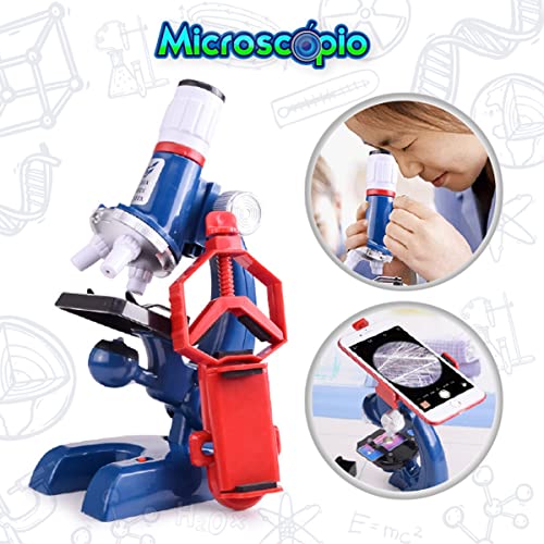 Kit Microscópio Infantil Brinquedo De Cientista Educativo