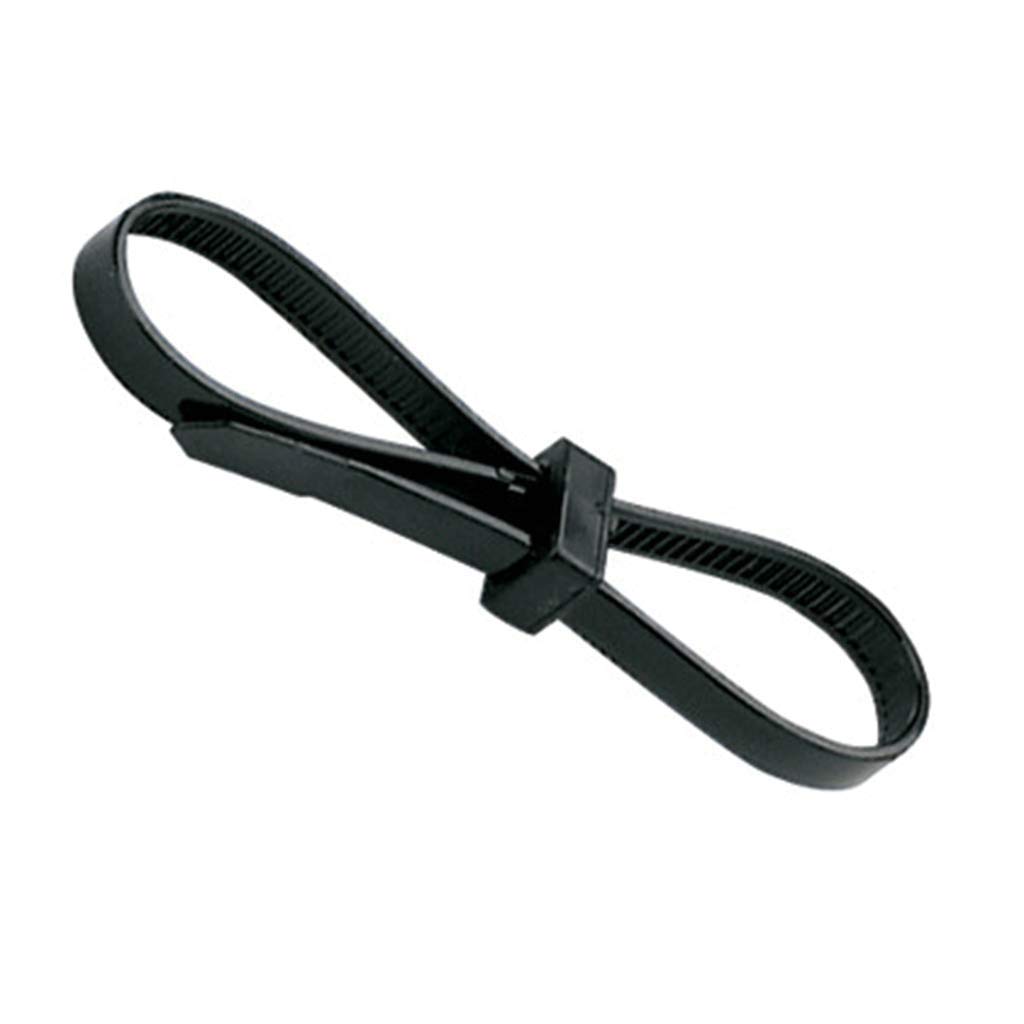 UKCable-Ties 25x Double Loop (Head) Cable Ties 4.8mm x 200mm Black