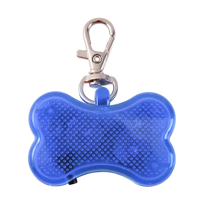 Dog Collar Light,Bone Shape Colorful Clip-On Pet Lights for Collars,Cat Dog Collar Lights Led for the Dark,Waterproof Safety Puppy Light for Night Walking with 3 Flashing Modes (blue)