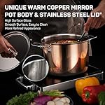Whole Tri-ply 18/10 Stainless Steel Cookware Set, 10 Pcs Elegant Copper Pots and Pans Set, Induction Cookware, Frying Pans, Saucepans & Stock Pot with Lid, Ideal Gift for Wedding, Housewarming - Image 5