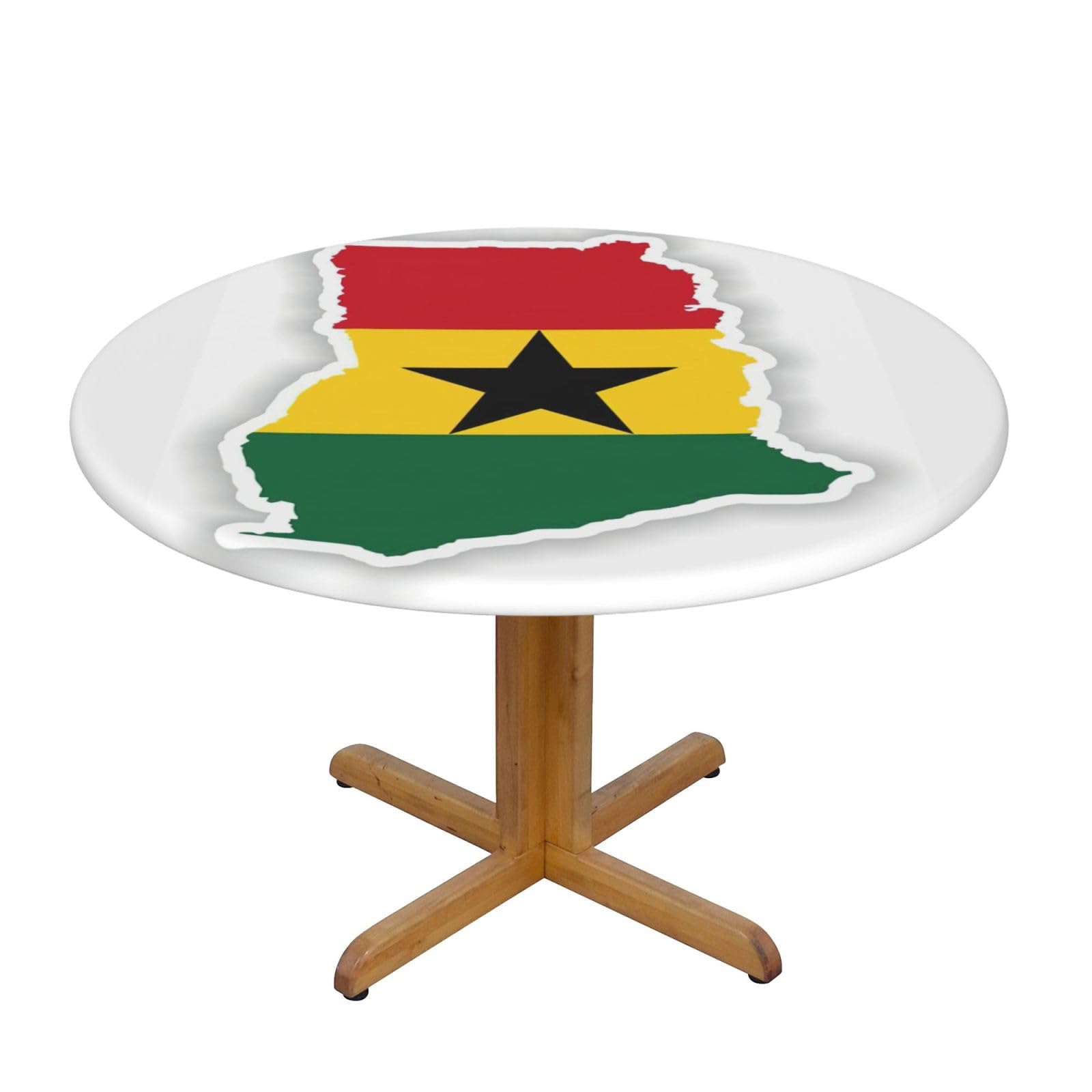 Ghana Flag Map Print Oxford Wipeable Tablecloth Oil-Resistant Outdoor Table Cover Reusable Birthday Table Protector