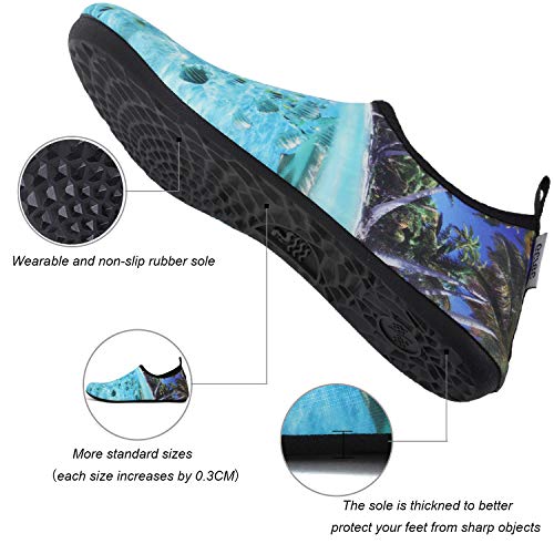 Image of WateLves Water Shoes for Womens Mens Barefoot Quick-Dry Aqua Socks for Beach Swim Surf Yoga Exercise New Translucent Color Soles