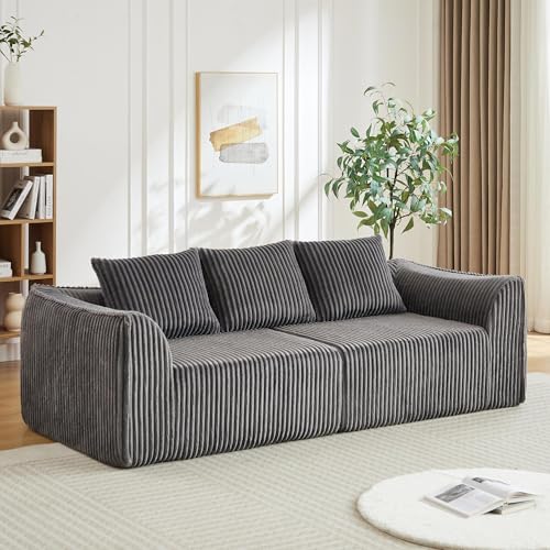 Yihomfy Sofá Modular de 3 plazas de pana, sofá cama minimalista y cómodo