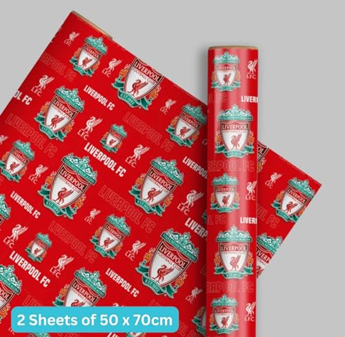 danilo promotions ltd liverpool fc wrapping paper 2 sheets 2 tags liverpool football gift wrap