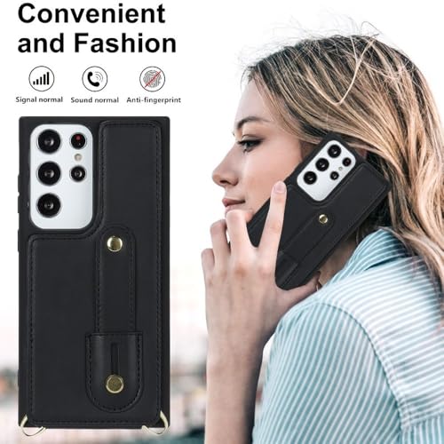 Étui de téléphone en cuir marron de qualité supérieure pour Galaxy S22 Plus