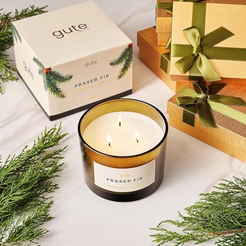 Fraser Fir 3-Wick Festive Winter Scented Soy Candle Reed Diffuser 17oz - Seasonal Home Fragrance, Aromatic Diffuser Set, Non-Toxic Candles, Forest Pine - Inspired by Winter Trees - Thumbnail 3