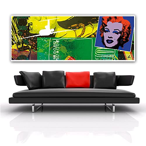 Pop Art "Jaune d'une icône" cm.270x100 en toile tableau XXL
