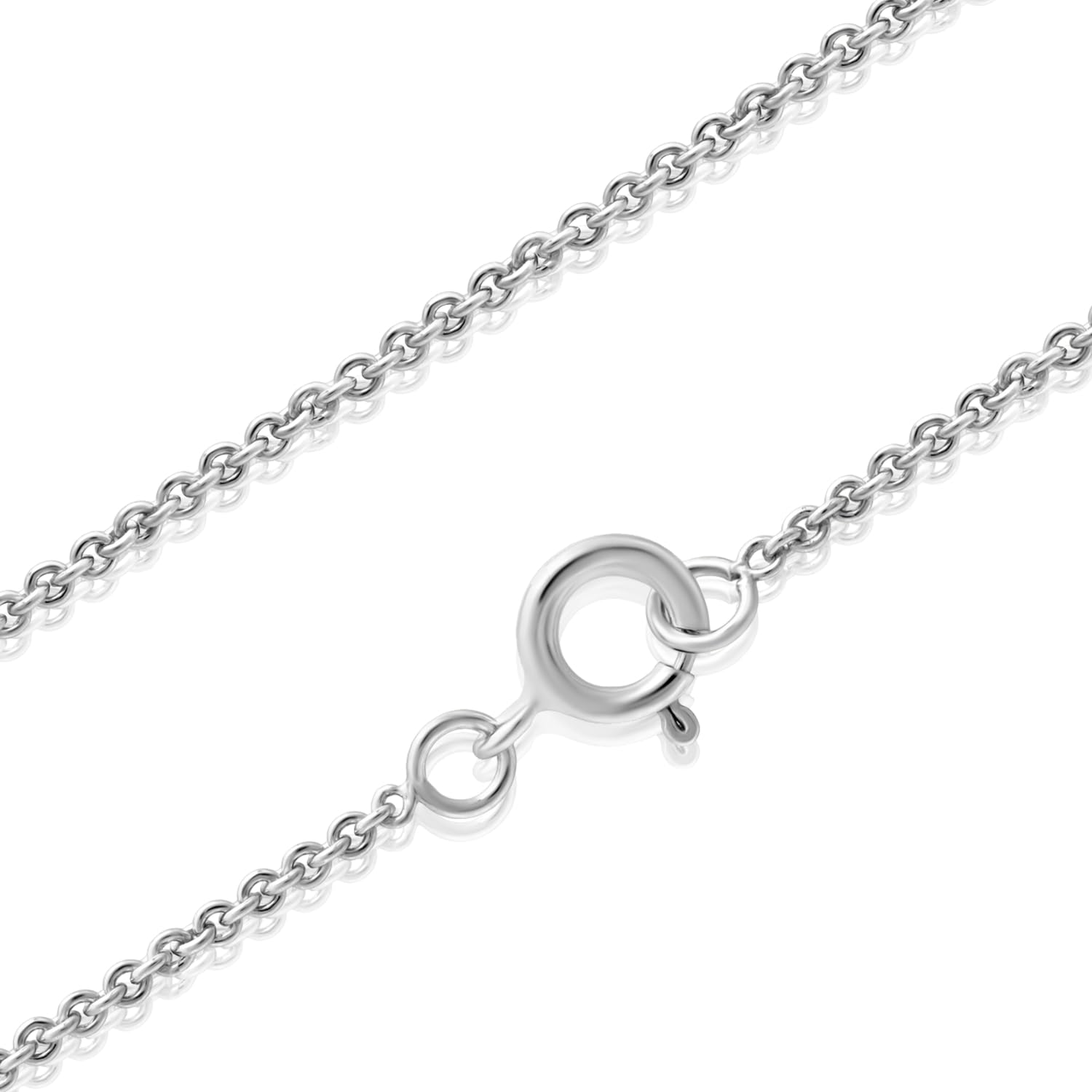 SEA OF ICE Cable Chain Necklace Silver 1mm Round Cable Chain Necklace for Women and Men 925 Sterling Silver Spring Ring Jewelry Chain Multisize Length Silver Chain Unisex