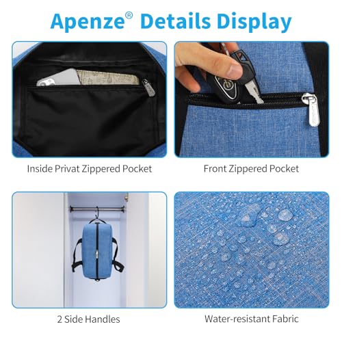 Image of Apenze Small Gym Bag 14 inch lightweight Carry On Mini Duffel Bag for Travel Sport - Denim Blue