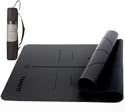 Tapete Yoga Mat PU e Borracha Natural 5mm Com Bolsa Yangfit